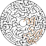 Labyrinthe circulaire avec solution